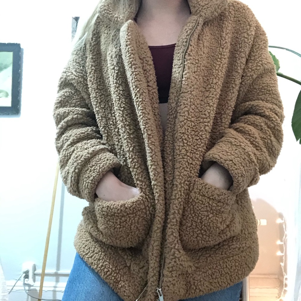 Fluffy teddy jacket